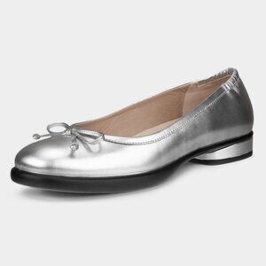 silver ballet flats